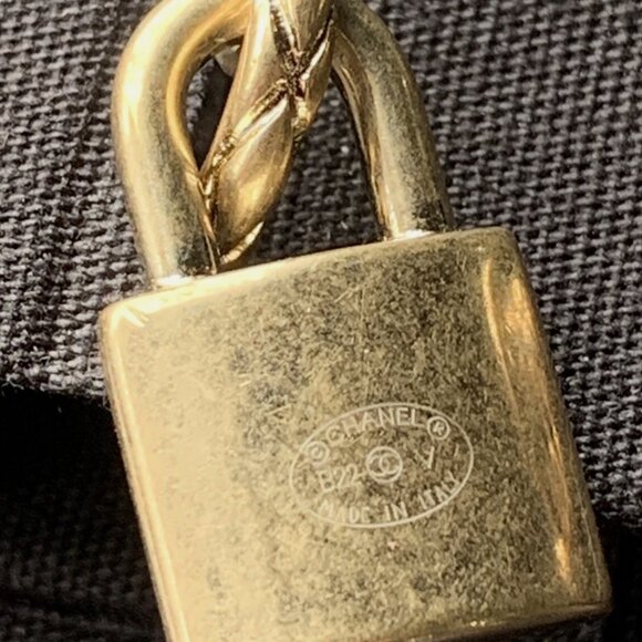 Authentic Chanel Drop Lock Padlock Earrings Gold Hardware - Picture 8 of 8